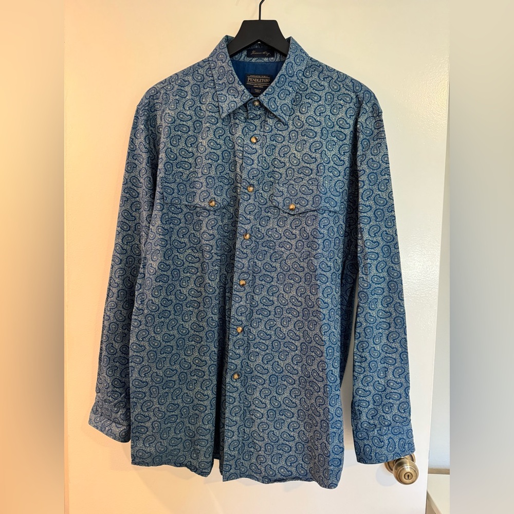 Pendleton Navy and White Paisley Shirt